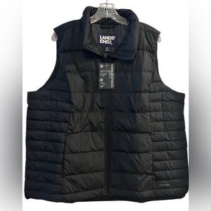 Lands' End Black Down Vest